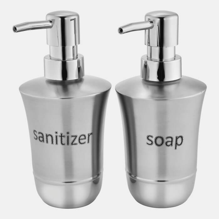 MATT SANITIZER & SOAP BOTTLE DISPENSER SET OF 2 PCS