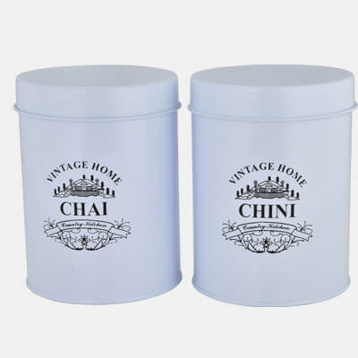 VINTAGE HOME STORAGE CONTAINER SET OF 2 PCS. CHAI & CHINI