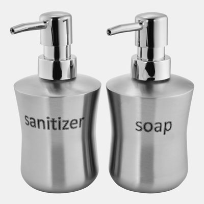 SANITIZER & SOAP BOTTLE DISPENSER SET OF 2 PCS